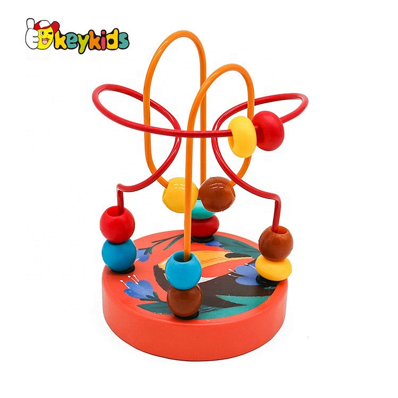 Customize colored wooden bead maze for early education W11B264
