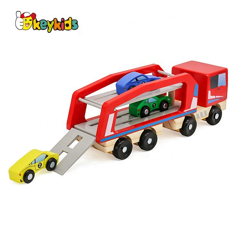 New kids mini wooden toy tractor and trailer for wholesale W04A413