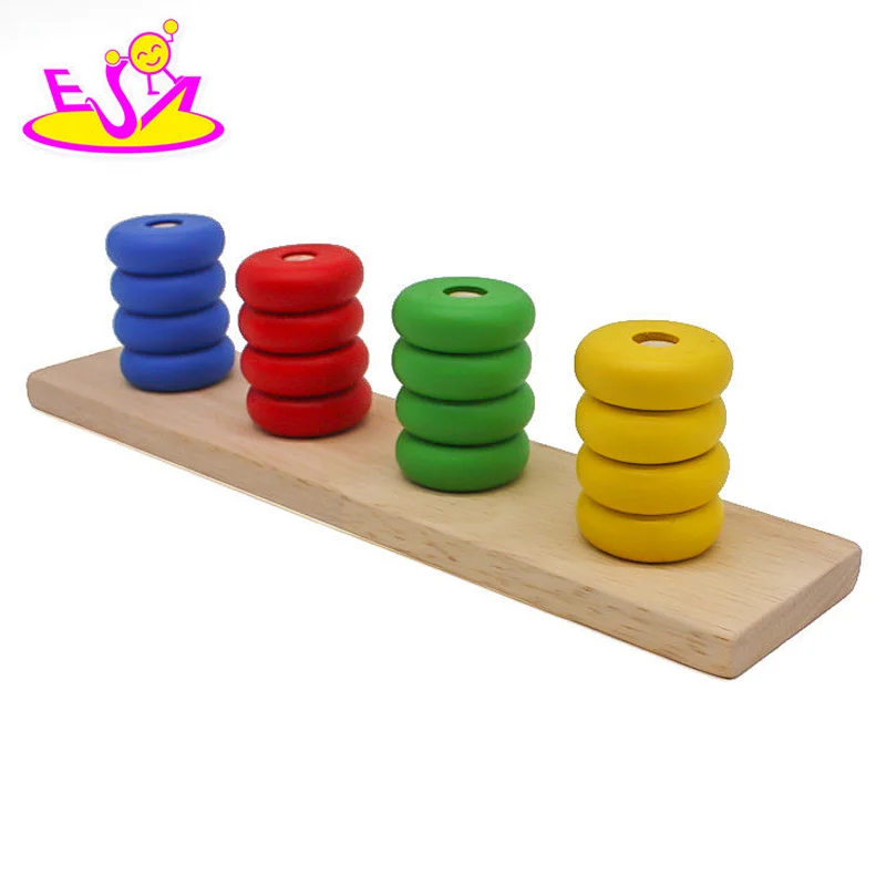 High quality 14 PCS baby teach aid combination wooden montessori toys for 3+ ages W12F033