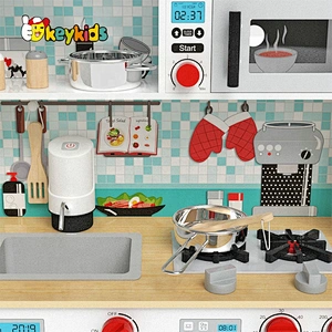 New released white wooden kids kitchen play set for wholesale W10C609