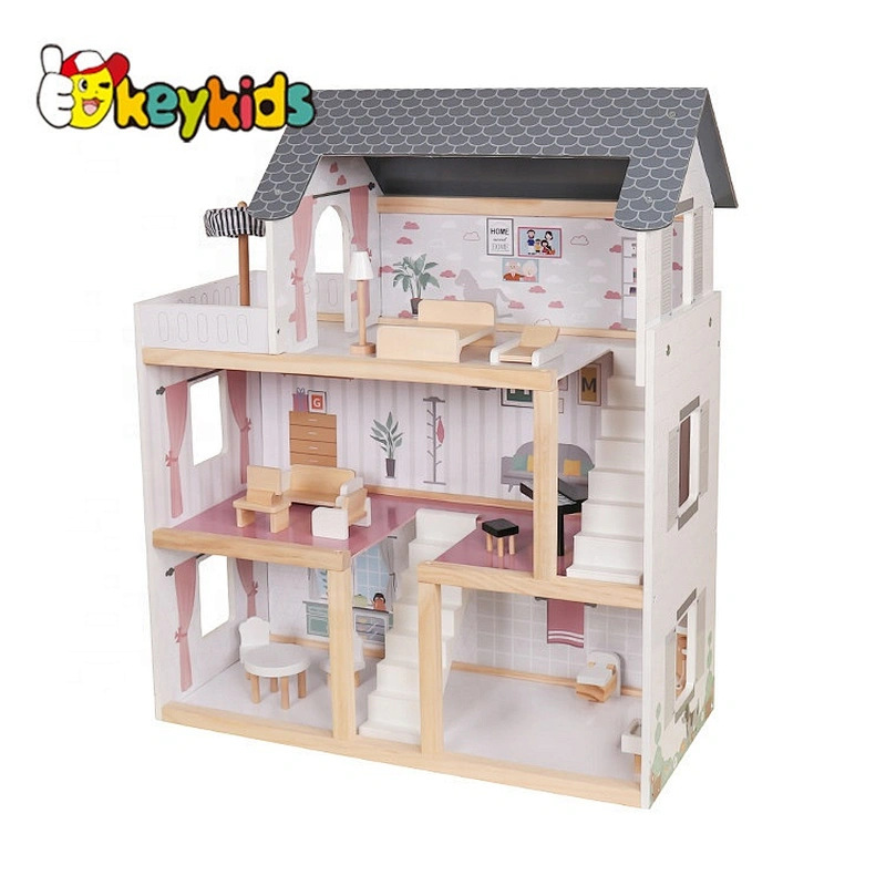 New Design Wooden Barbie Doll House Set For Sale W06A413