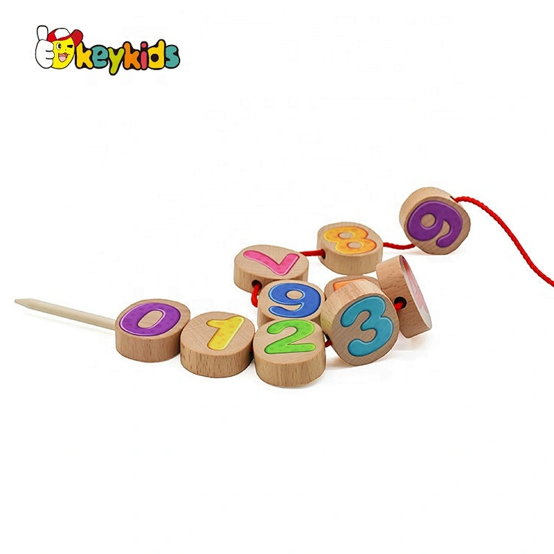 2020 Hot sale educational wooden stringing beads for toddlers W11E158