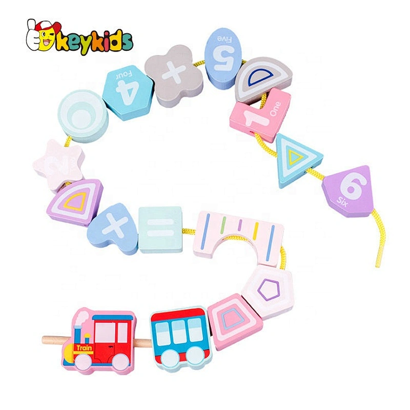 New released preschool diy wooden lacing game for toddlers W11E171
