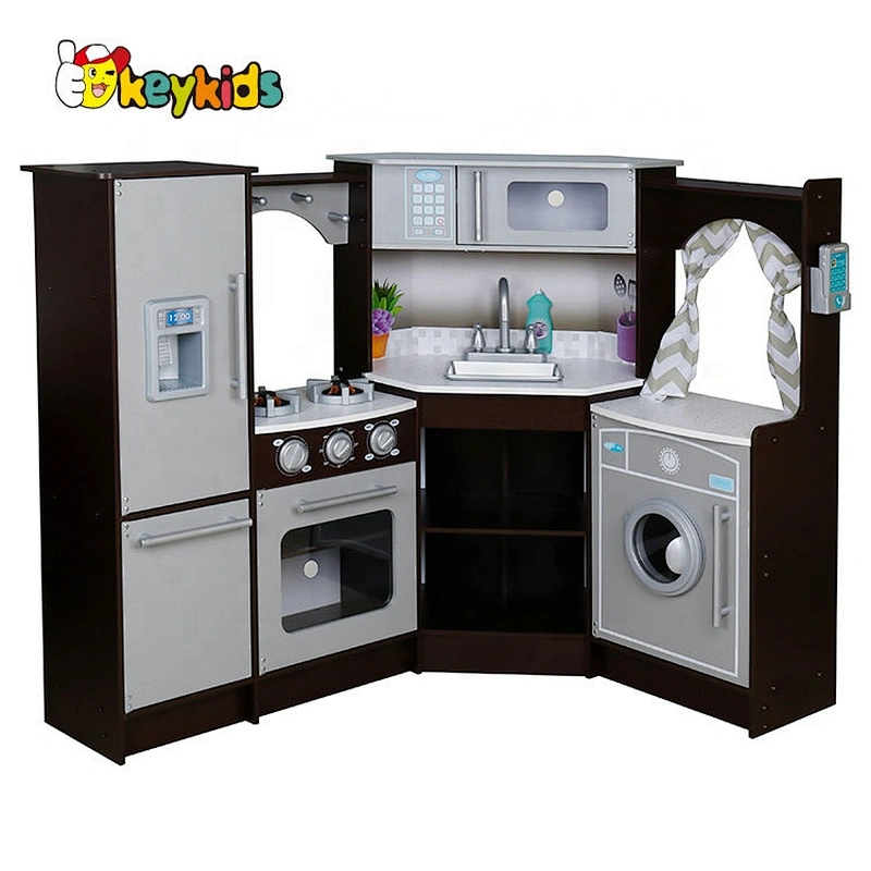 New hottest corner large wooden toy kitchen play set for children W10C607