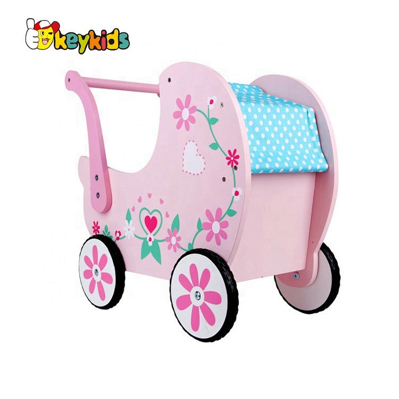 Best Sale Educational Pink Wooden Baby Walker For Kids W16E130