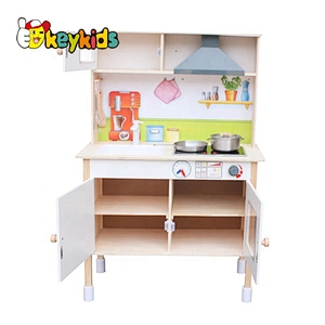 New hottest children wooden kitchen set toys with electronic stove W10C411