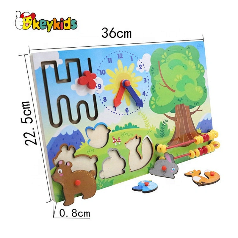 Most popular multi function diy wooden sensory activity board for children W11H069