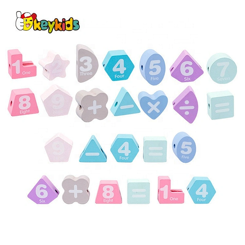 New released preschool diy wooden lacing game for toddlers W11E171