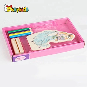 hottest educational wooden kids painting toys for wholesale W03A079