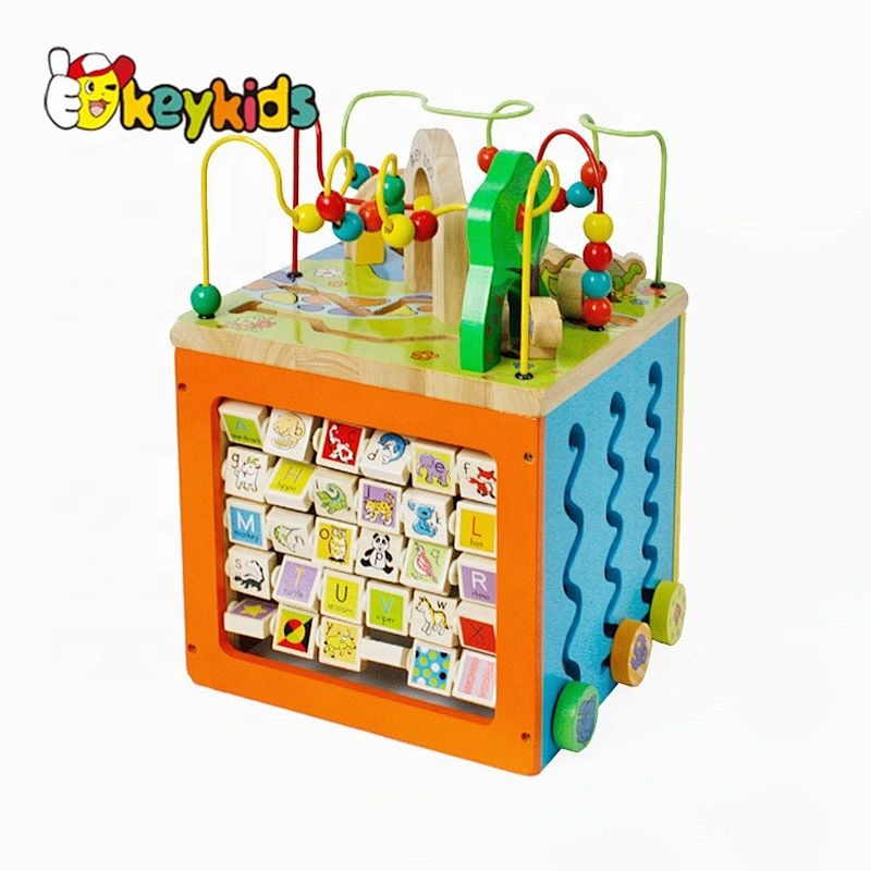 Kids Wooden Busy Cube For Creativity W12D048B
