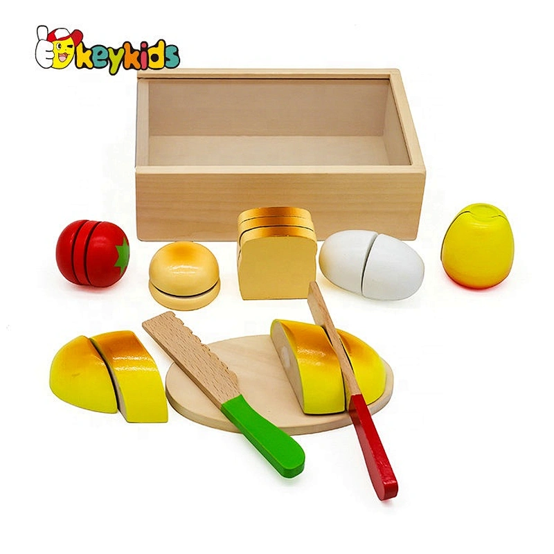 New hottest pretend play set wooden cutting food for kids W10B269