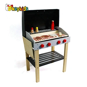 Top sale children role play children wooden toy bbq for wholesale W10D123