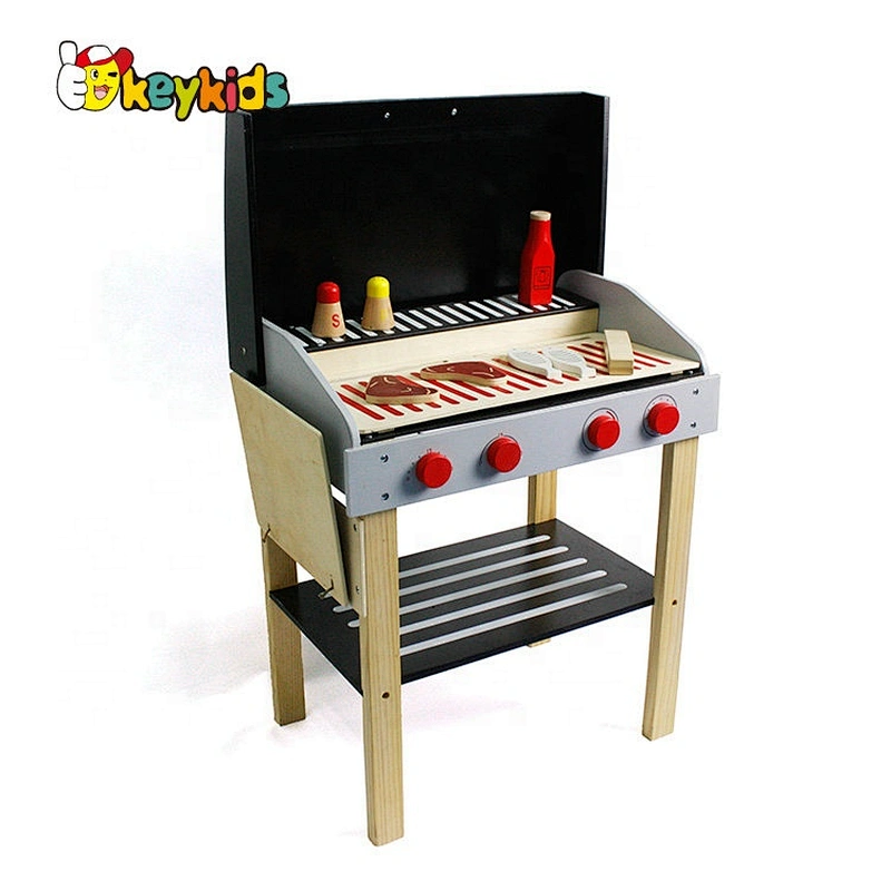 Top sale children role play children wooden toy bbq for wholesale W10D123