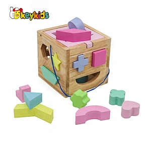 New Wood Building Blocks Bricks Toys Educational Baby Blocks Shape Sorter Toy for Children W12D205 Eco-friendly Unisex Colorful