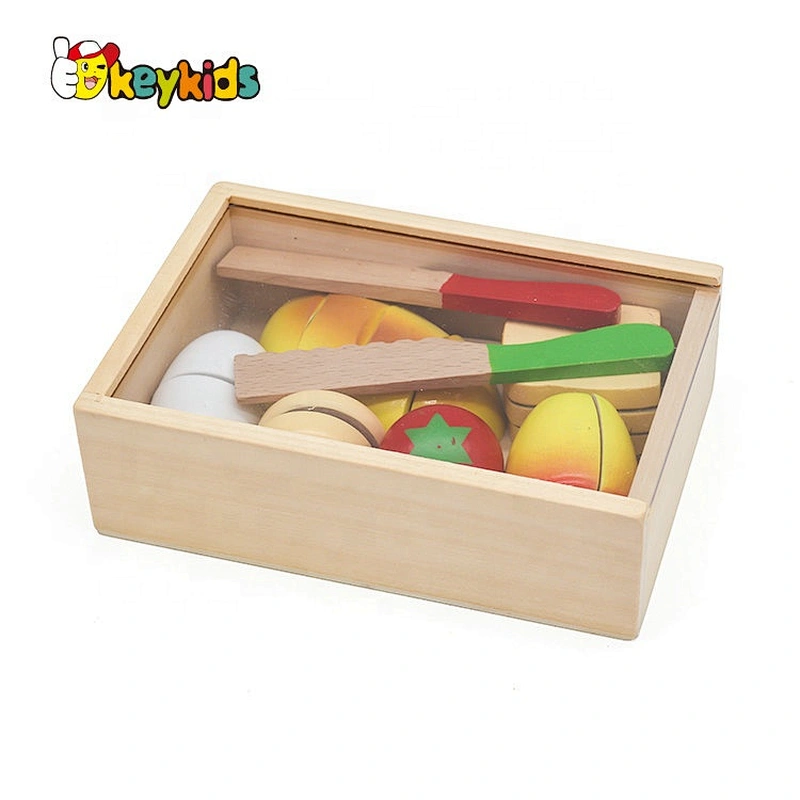 New hottest pretend play set wooden cutting food for kids W10B269