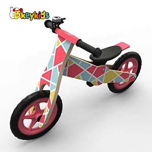 New design girls pink wooden toy bike for wholesale W16C275