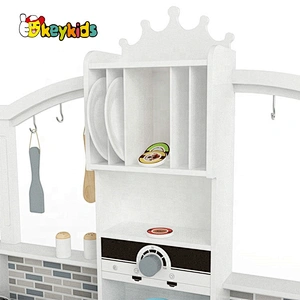 New released white wooden kids kitchen play set for sale W10C562