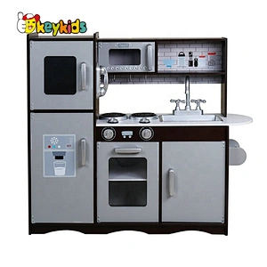 Ready to ship brown wooden toys kitchen play set for boys W10C570