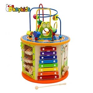 New arrival educational wooden kids activity cube with xylophone W11B153C