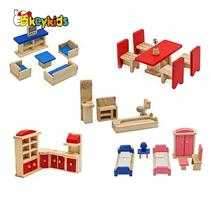 Pretend play diy wooden miniature doll furniture for kids W06B103