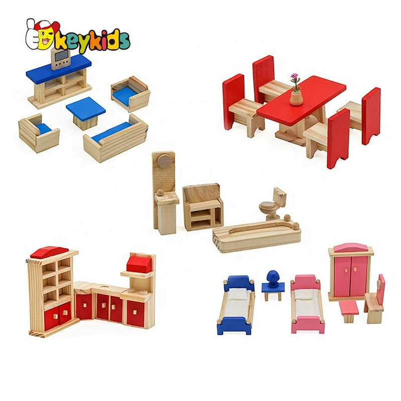 Pretend play diy wooden miniature doll furniture for kids W06B103