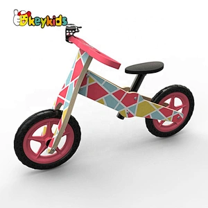 high quality girls pink wooden push bicycle with customize W16C274