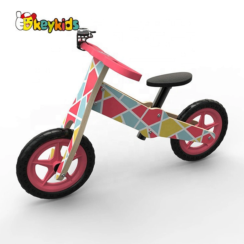 high quality girls pink wooden push bicycle with customize W16C274