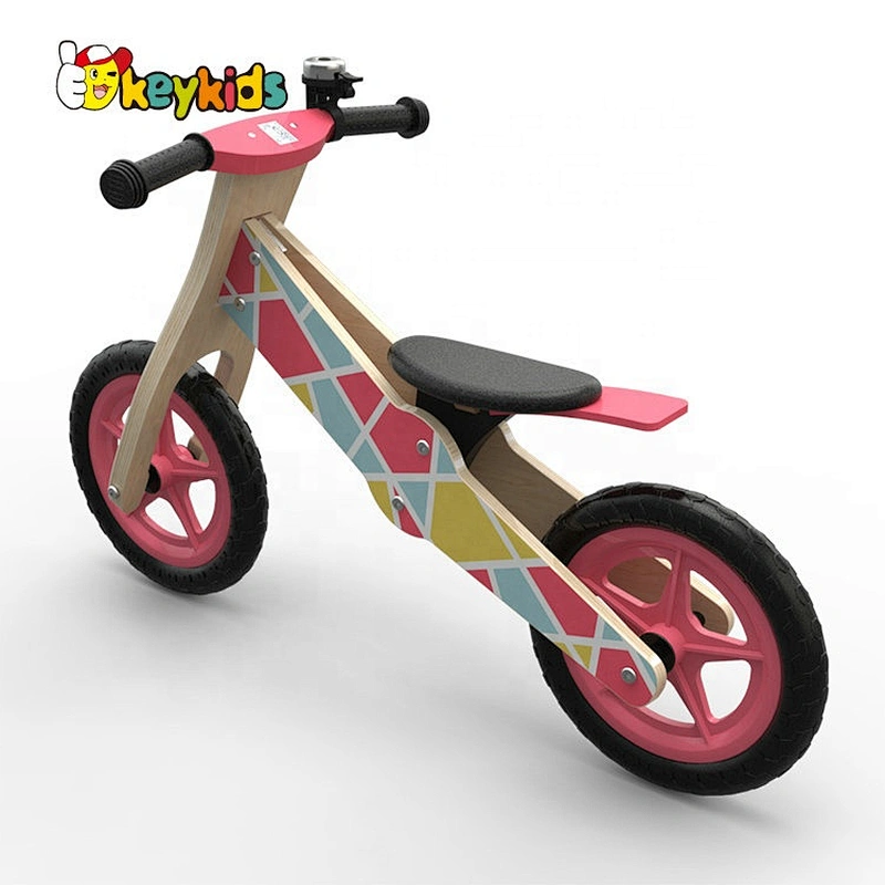 New design girls pink wooden toy bike for wholesale W16C275