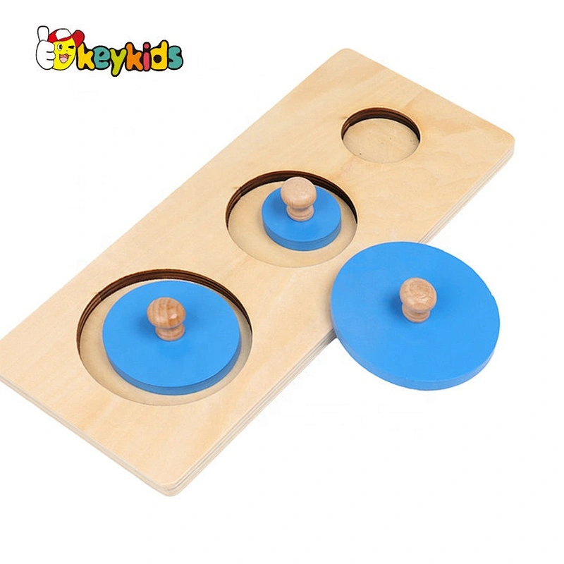 High quality baby montessori wooden puzzles with knob W12F101