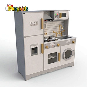 New released children wooden electronic kitchen toy with realistic functions W10C514