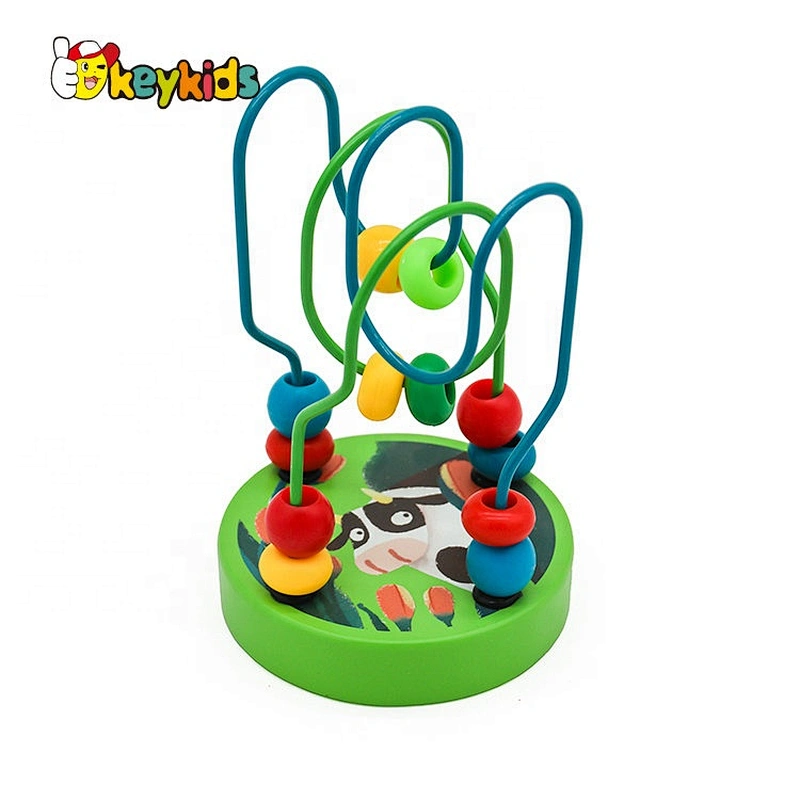 Customize colored wooden bead maze for early education W11B264