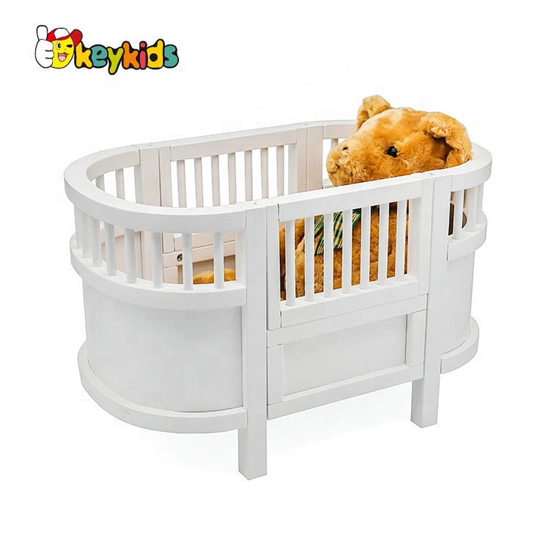 Pretend play furniture toys wooden doll crib for children 3+ W06B094