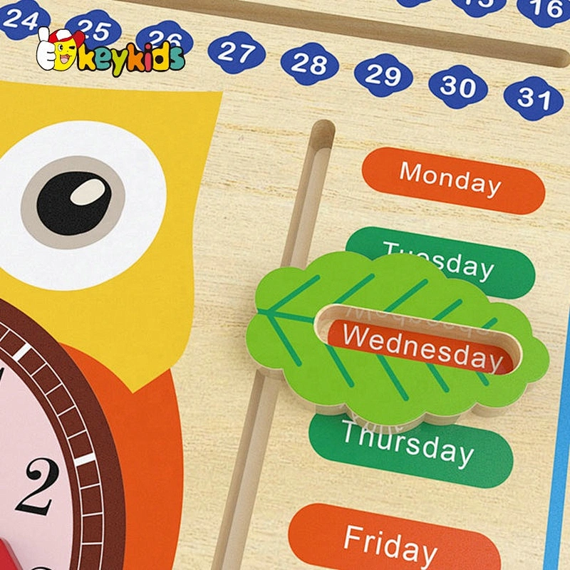 New Original Design educational toys wooden learning clock for children W09F018