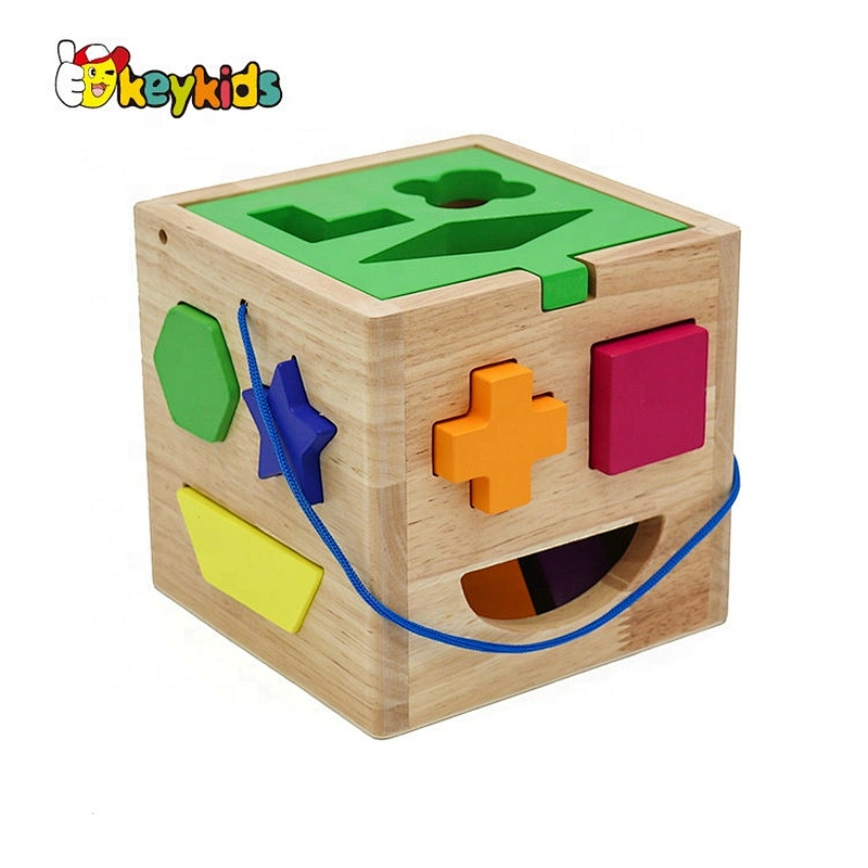 New Wood Building Blocks Bricks Toys Educational Baby Blocks Shape Sorter Toy for Children W12D205 Eco-friendly Unisex Colorful