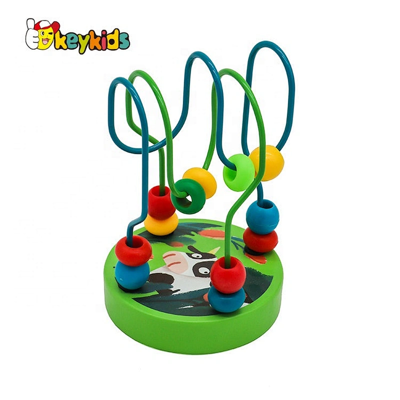 Customize colored wooden bead maze for early education W11B264