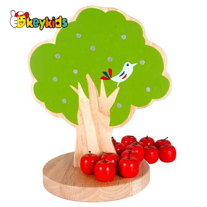 New design children toy wooden magnetic apple tree W01A091