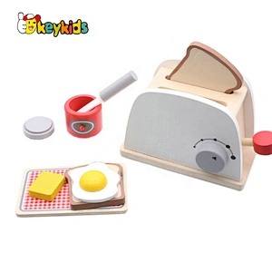 New arrival play toaster set wooden toy food set for kids W10D229