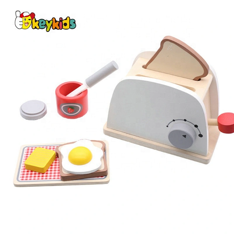 New arrival play toaster set wooden toy food set for kids W10D229