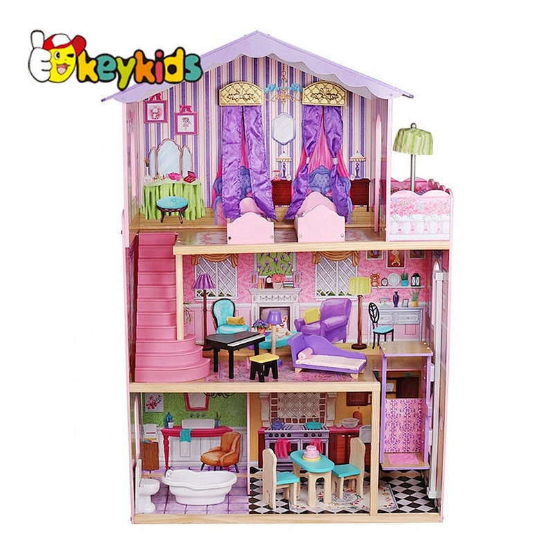 Large Wooden Dolls House For Girls With Furniture W06A232