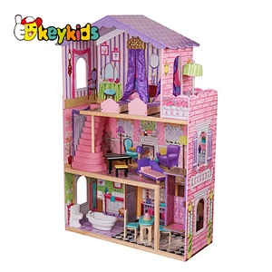 Large Wooden Dolls House For Girls With Furniture W06A232