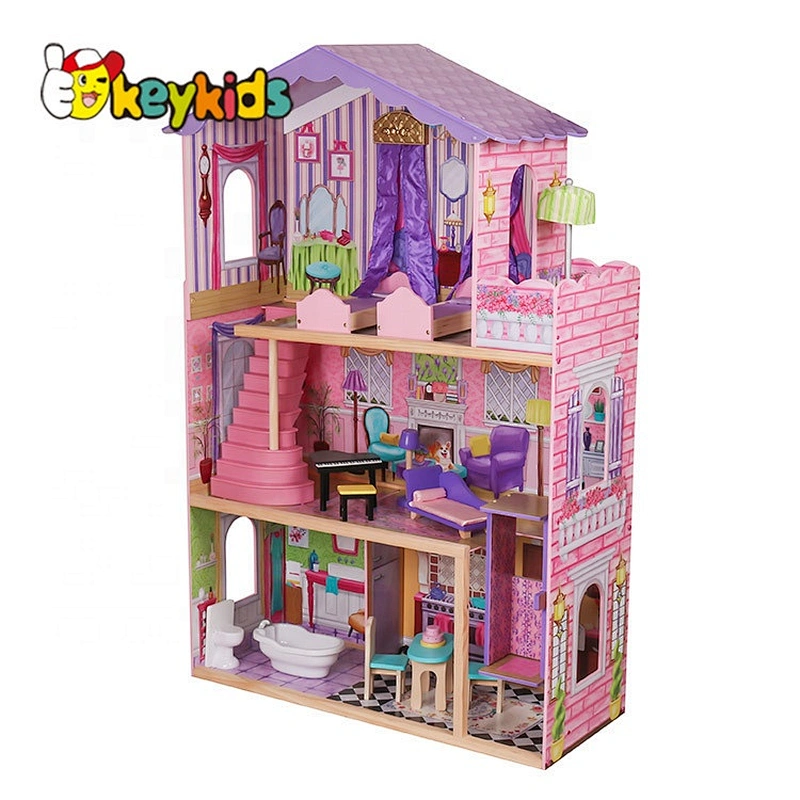 Large Wooden Dolls House For Girls With Furniture W06A232
