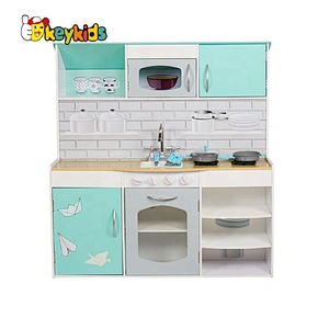 Pretend Play Dollhouse & Kitchen Wooden kids playsets With Double-Side W10C325