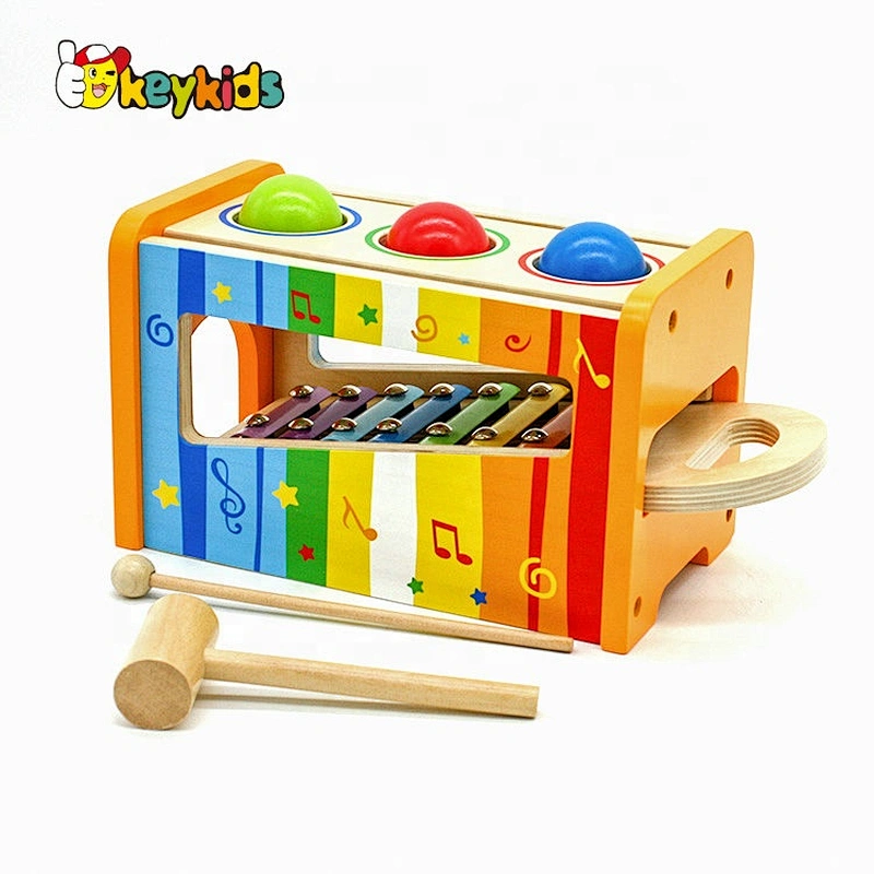 On Sale Wooden Musical Learning Toys Pound And Tap Bench With Xylophone W07C068