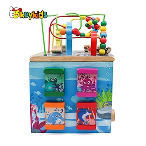 Hot Sale Educational Wooden Ocean Busy Cube For Kids W12D193