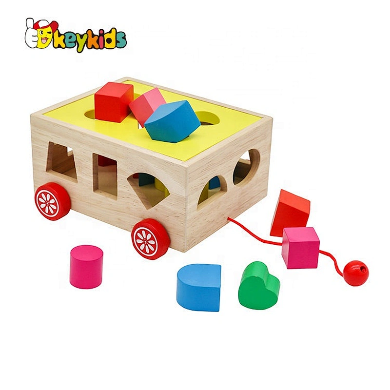 Customize colorful wooden shape sorter box for kids W12D228