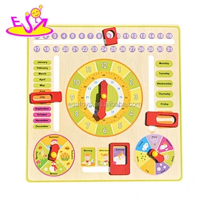 wholesale custom kids educational wooden toy baby calendar W09F005