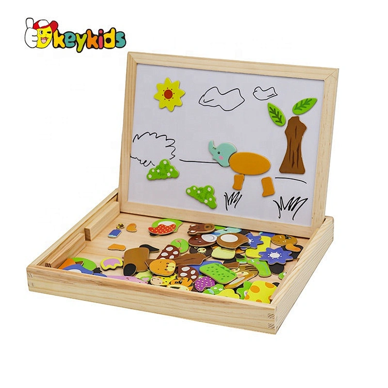 Multi-function Magnetic Wooden easel blackboard,Children non-toxic wooden blackboard,Wooden Double Sides Blackboard W12B060