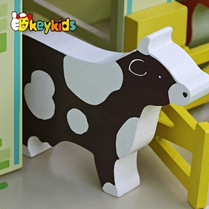 new design kids wooden toy farm buildings for preschoolers W06A167