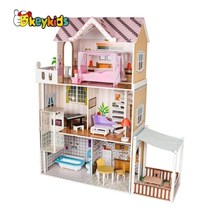 Kids Wooden Majestic Mansion Dollhouse Toy With Lift And Furniture W06A412