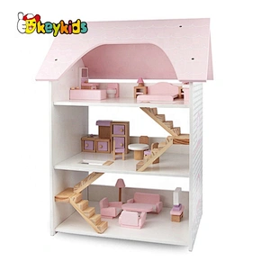 New released children wooden miniature room kits for pretend play W06A388
